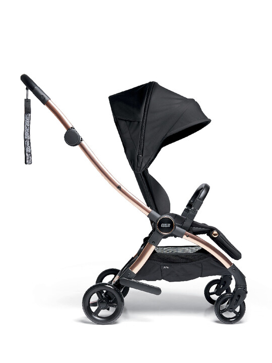 Airo 7 Piece Black Essentials Bundle with Black Aton Car Seat- Black with Rose Gold Frame image number 3